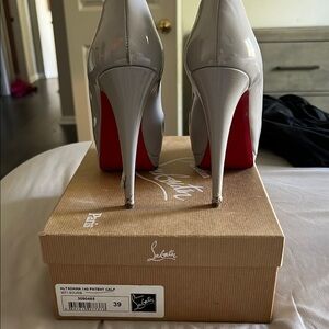 Christian Louboutin Gray Patent Leather Heels